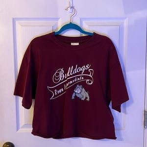 Vintage Bulldogs maroon tee